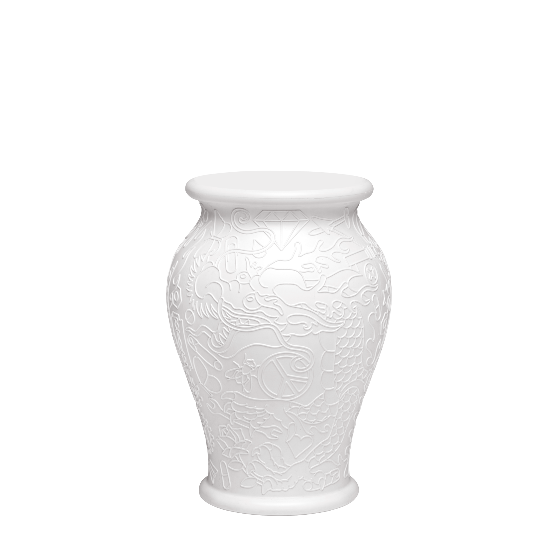 Qeeboo Ming Stool & Side Table - White