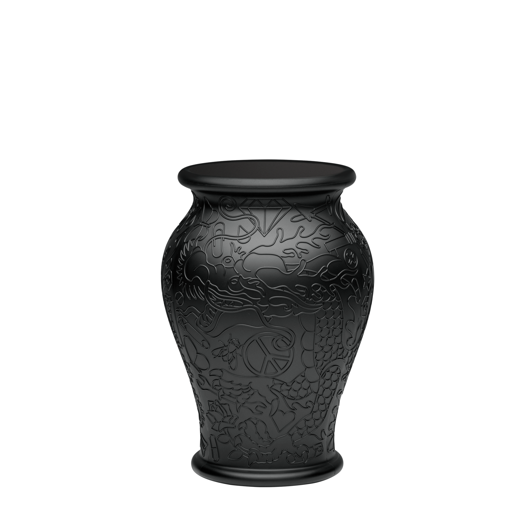 Qeeboo Ming Stool & Side Table - Black