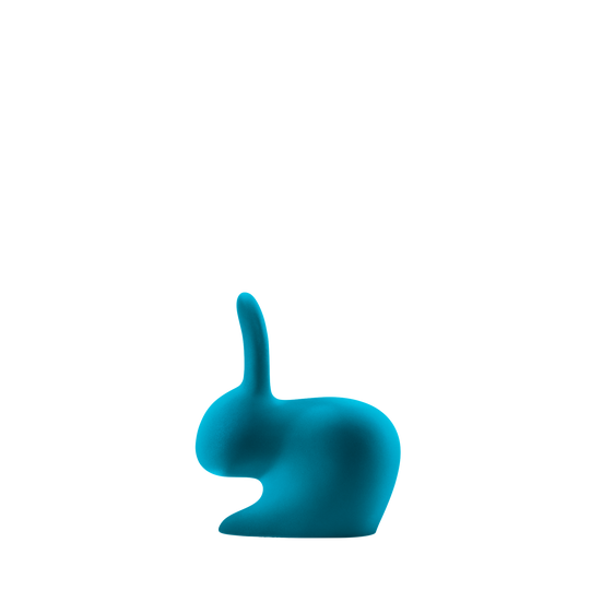 Qeeboo Rabbit XS Book End Velvet Finish - Turquoise