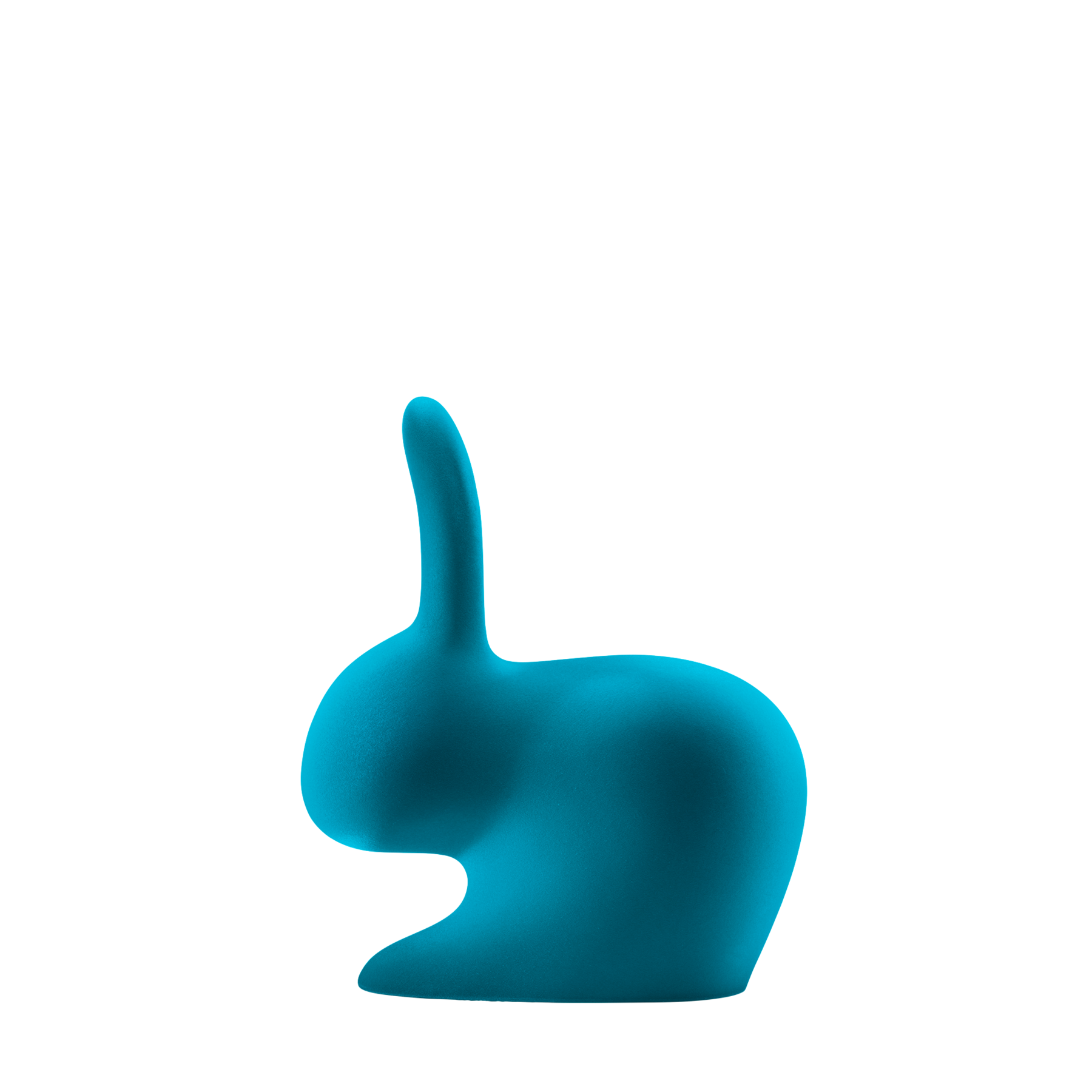 Qeeboo Rabbit Chair Baby Velvet Finish - Turquoise
