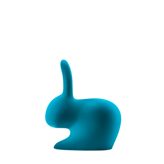 Qeeboo Rabbit Chair Baby Velvet Finish - Turquoise