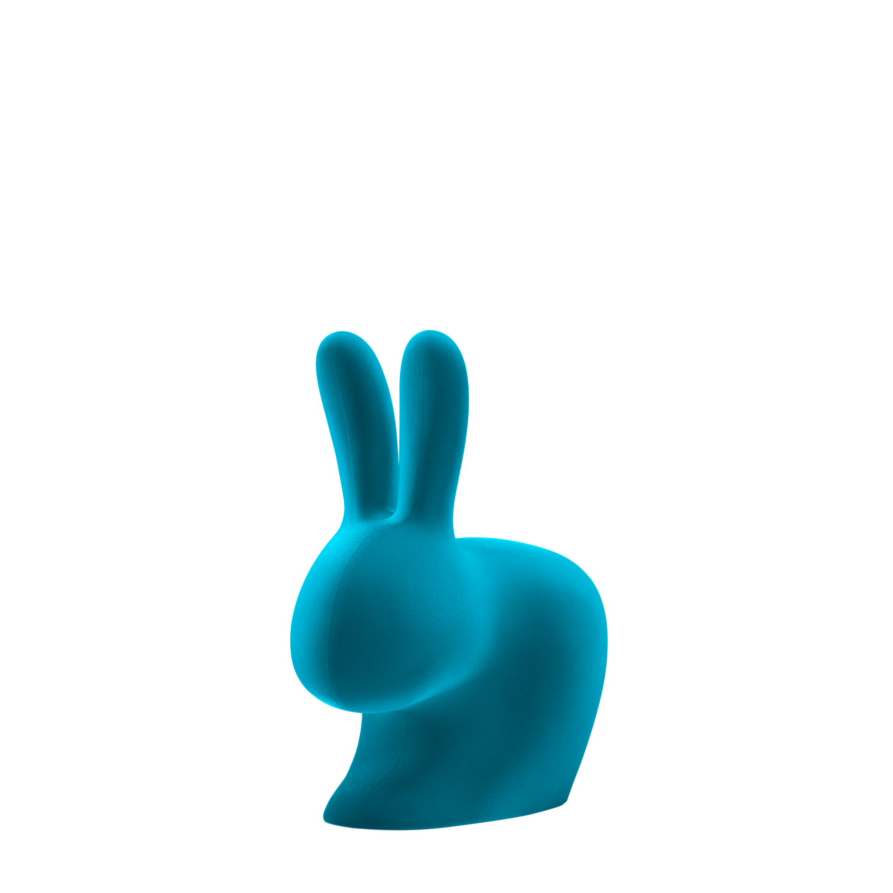 Qeeboo Rabbit Chair Baby Velvet Finish - Turquoise