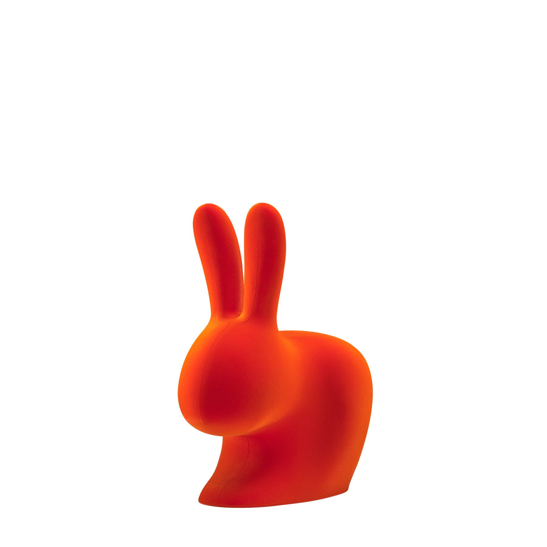 Qeeboo Rabbit Chair Baby Velvet Finish - Orange
