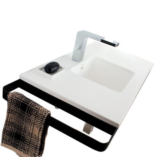 Krion Modul 80 Frame - Left hand Towel Rail